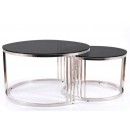 Комплект SIGNAL VIENNA (2 стола журнальных) дымчатый/серебряный